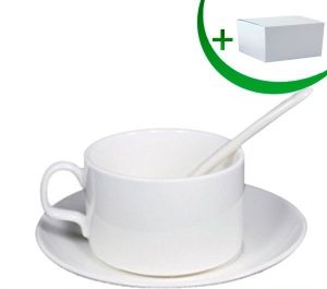 Чаша с лъжичка и чинийка