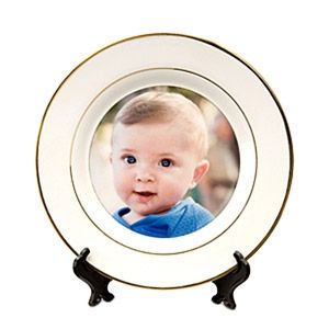 Бяла чиния със златен кант (25-27 см)